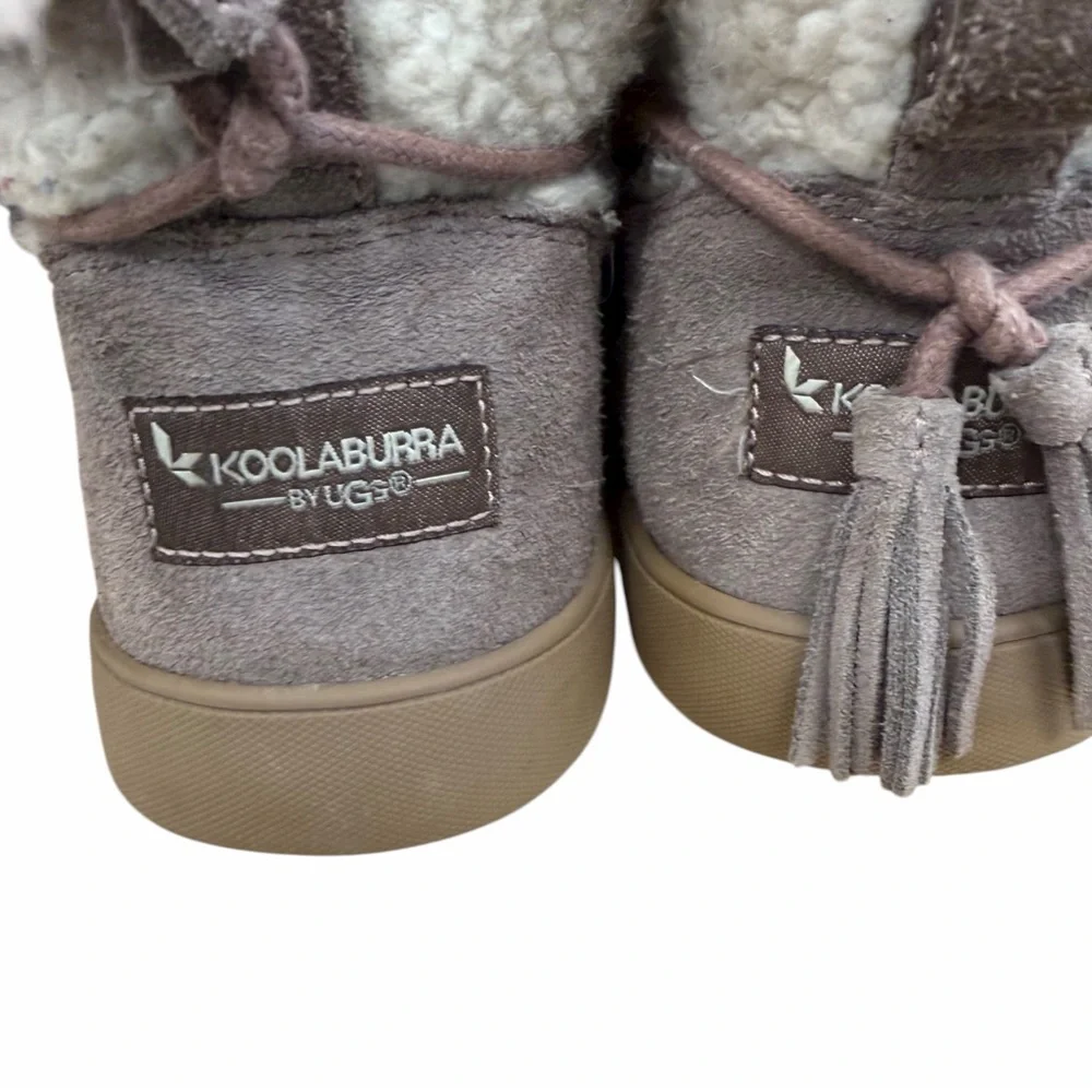 KOOLABURRA by UGG Suede‎ Tassel Ankle Boots – Stone Lavender, Size 7 Women